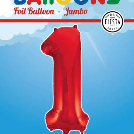 Globo Foil Figura 1 Rojo XL 86cm vacío
