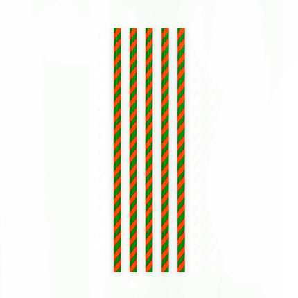 Verde Rojo Pajitas Cartón 20pcs