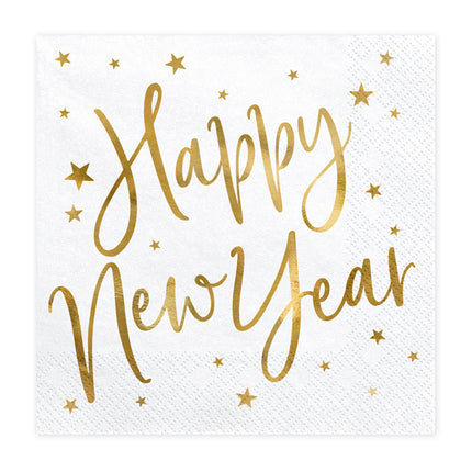Servilletas Feliz Año Nuevo Blanco 33cm 20pcs