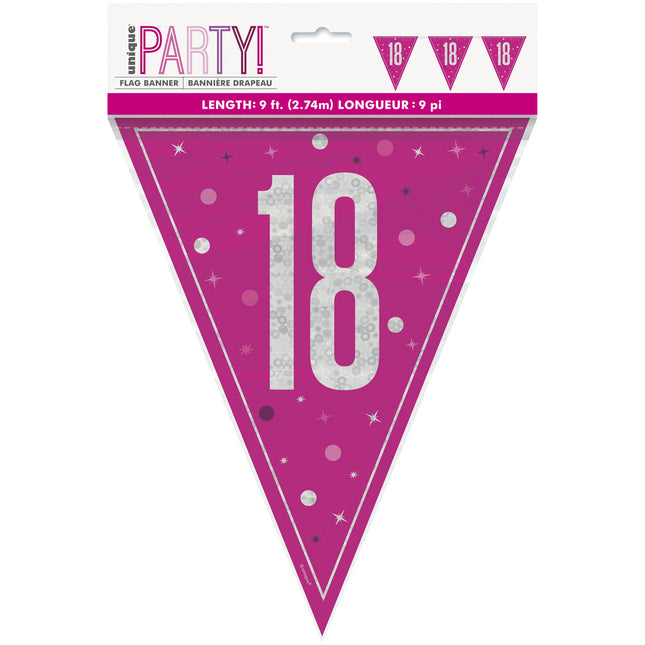 18 Años Guirnalda Rosa 2,5m