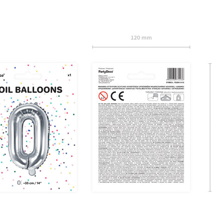 Globo Letra O Plata Vacío 35cm