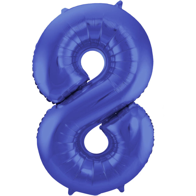 Globo Foil Figura 8 Azul Mate XL 86cm vacío