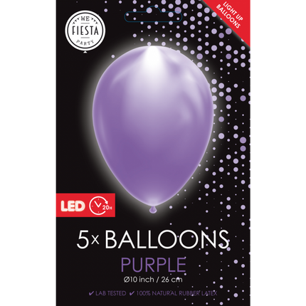 Globos Led Morados 26cm 5pcs
