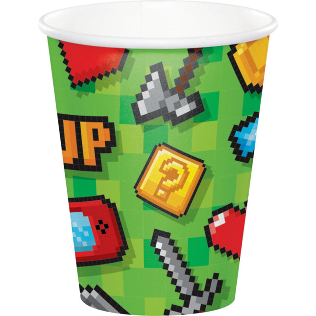 Vasos para fiestas de juegos 256ml 8pcs