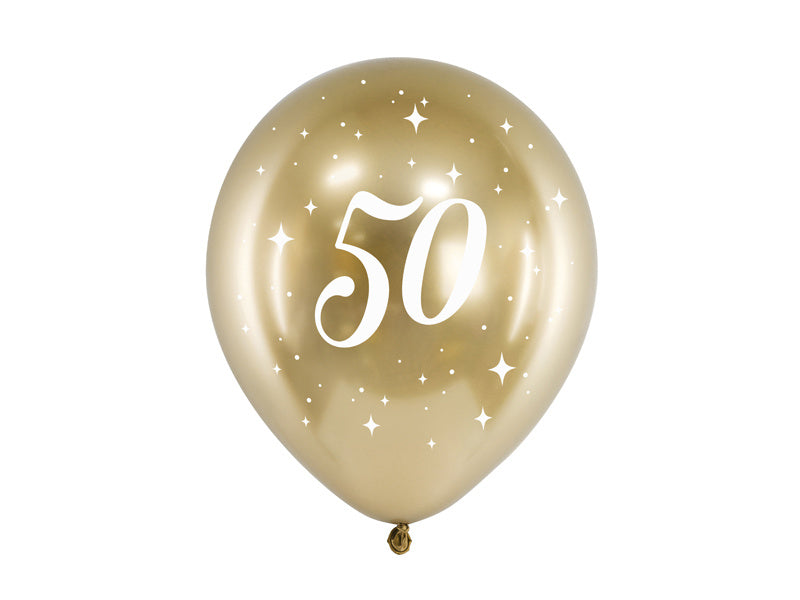 Globos 50 Años Oro 30cm 6pcs