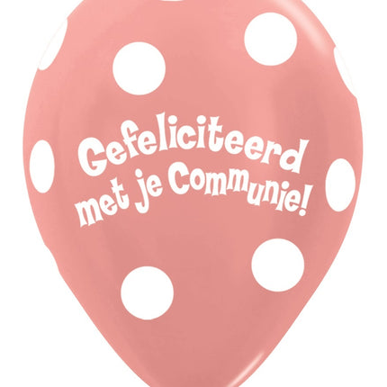 Globos Comunión Lunares Metalizados Oro Rosa 30cm 50pcs