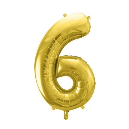 Globo Figura 6 Años Oro Vacío 72cm