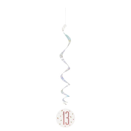 Decoración Colgante 13 Años Oro Rosa 81cm 6pcs