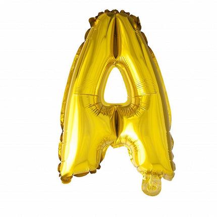Globo Letra A Oro 41cm con Pajita