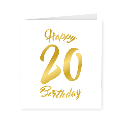Tarjeta 20 Años Oro Blanco 15cm