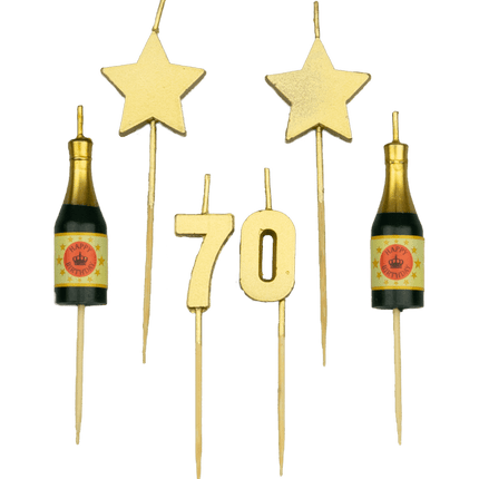 Velas 70 Años Champán 17,5cm