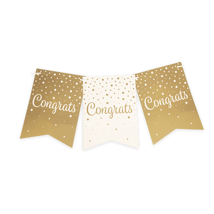 Banner Felicitaciones Oro Blanco 6m