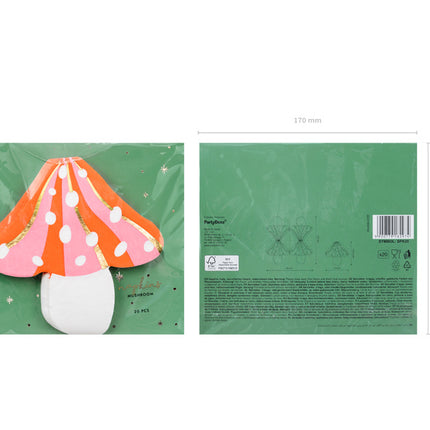 Servilletas Champiñón 13,5cm 20pcs