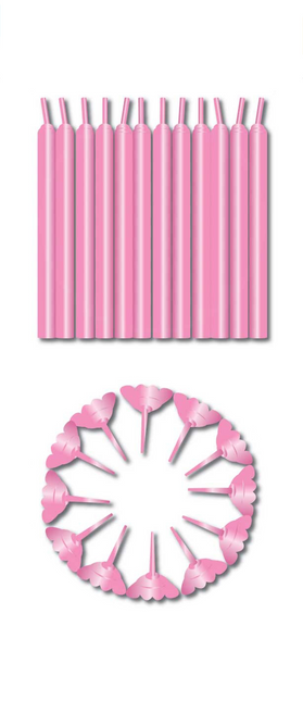 Portavelas rosa 6cm 24uds.