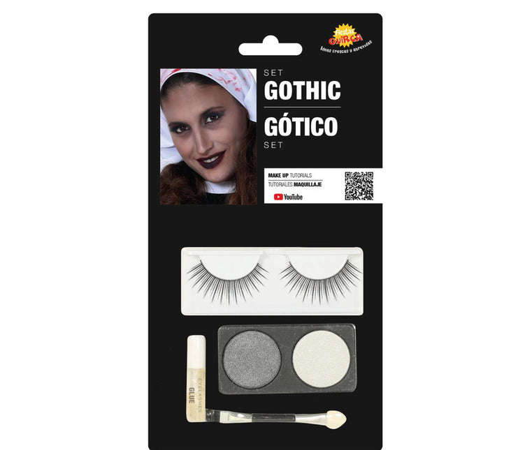 Set de maquillaje Goth Plata Blanco 4 piezas