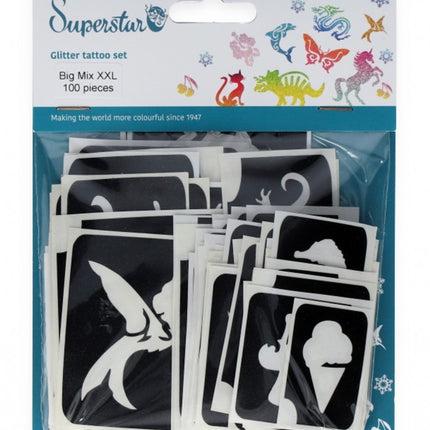 Mezcla de plantillas negras para tatuajes 100 unidades