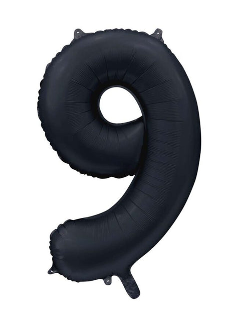 Globo Número Negro 9 Años Brillo 86cm