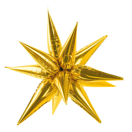 Globo de Helio Estrella 3D Oro Vacío 95cm