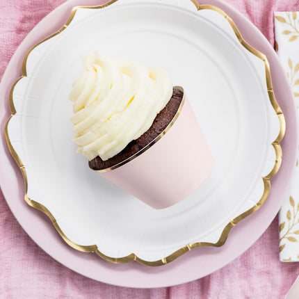 Moldes Cupcake Rosa Claro Pastel 7.6cm 6pcs