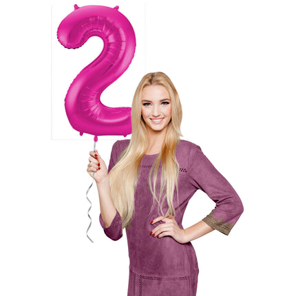 Globo Figura 2 Fucsia Metalizado XL 86cm vacío