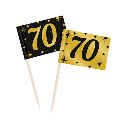 Palillos de cóctel70 Años 6,5cm 50uds.