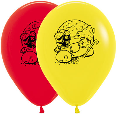 Globos Sint en Piet Negro Print Mix 30cm 25pcs