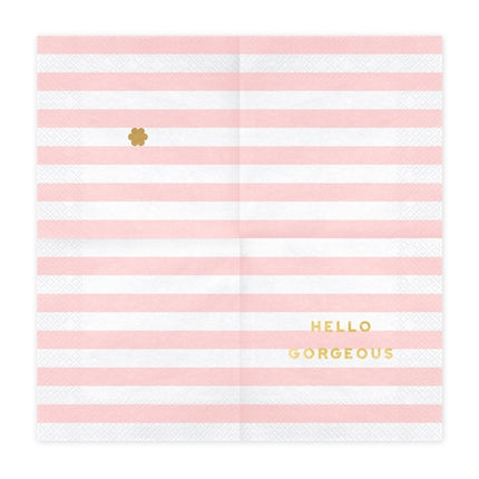 Servilletas Hello Gorgeous rosa claro 33cm 20uds.
