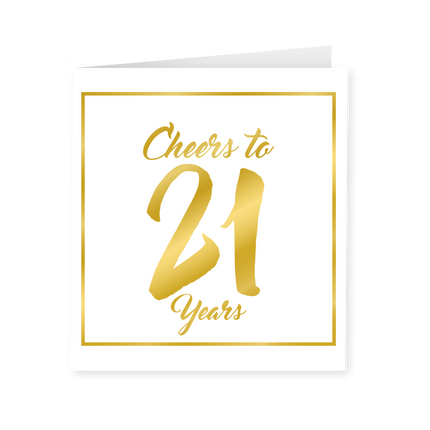 Tarjeta 21 Años Oro Blanco 15cm