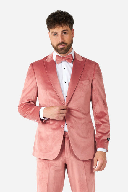 Esmoquin de terciopelo rosa claro para hombre <tc>OppoSuits</tc>