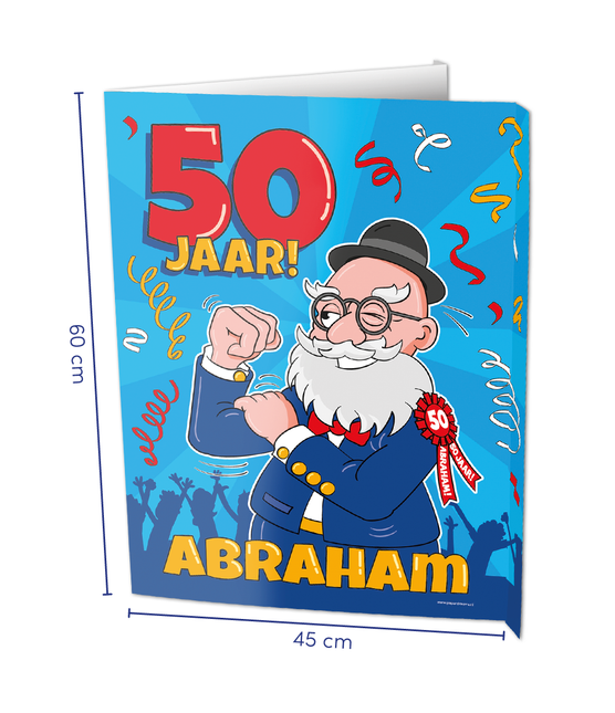 Cartel de escaparate Abraham 50 años 60cm