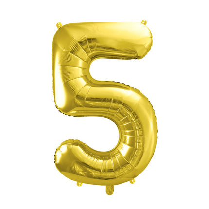 Globo Figura 5 Años Oro Vacío 72cm