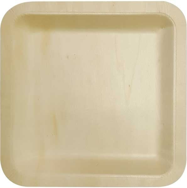 Platos de madera 21x21cm 4uds.