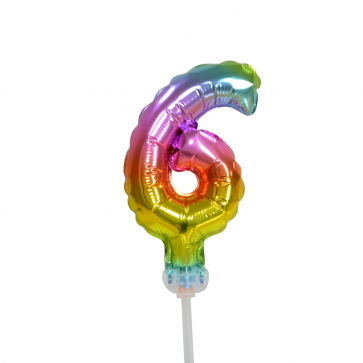 Globo Foil Figura 6 Arco Iris 13cm vacío
