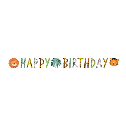 Cuerda Letra Animales de la Selva Feliz Cumpleaños 1,8m