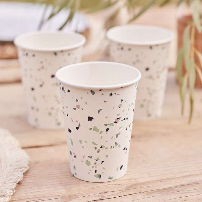 Vasos Rosa Confeti 266ml 8pcs
