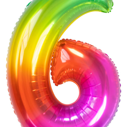 Globo foil Figura 6 Arco Iris XL 81cm vacío