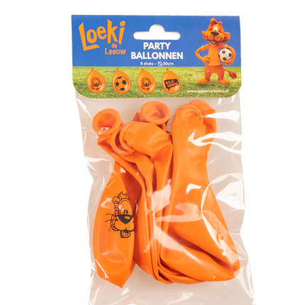 Loeki El León Globos Naranja 30cm 8pcs