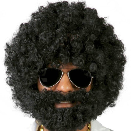 Peluca afro con barba