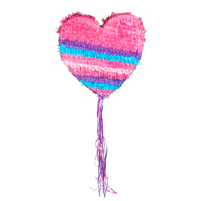Tira Piñata Corazón rosa 37cm