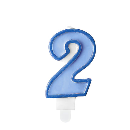 Vela 2 Años Azul 7cm