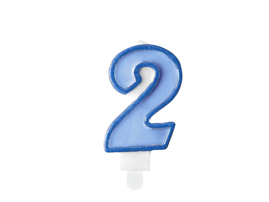 Vela 2 Años Azul 7cm