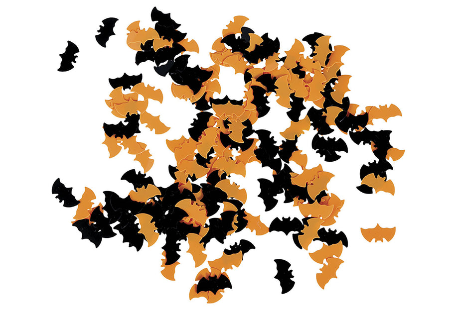 Murciélagos de Confeti de Mesa de Halloween Negro Naranja