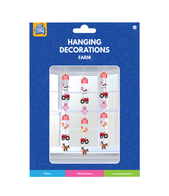 Decoración Colgante Granja 1,2m 3pcs