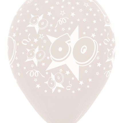 Globos Número 60 Estrellas Cristal 30cm 25pcs
