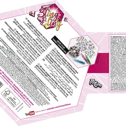Set de tatuaje, uñas y pelo Bling Bling