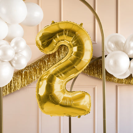 Globo Figura 2 Años Oro Vacío 72cm