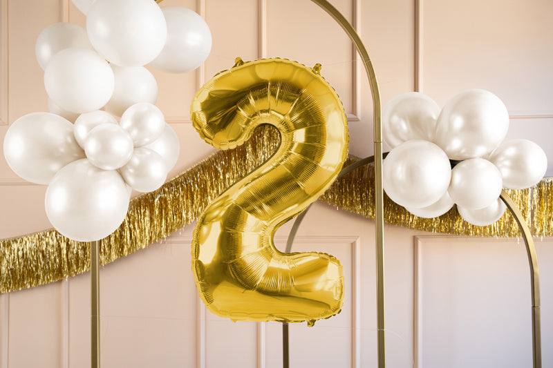 Globo Figura 2 Años Oro Vacío 72cm