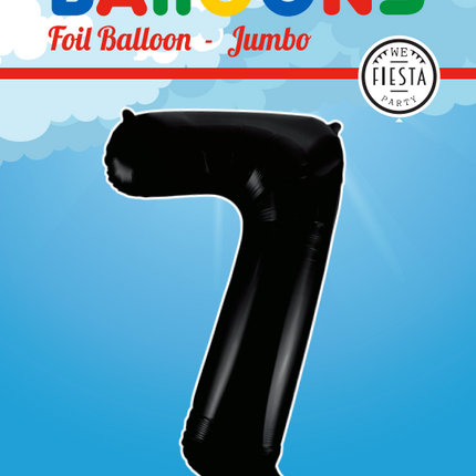 Globo Foil Figura 7 Negro XL 86cm vacío