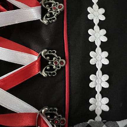 Vestido Dirndl blanco y negro Oktoberfest Damas a cuadros