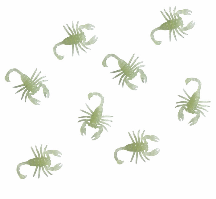 Decoración de Mesa Escorpiones Brillan en la Oscuridad 6cm 8pcs